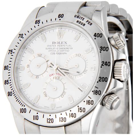 rolex daytona quadrante bianco 2001|rolex chronograph specs.